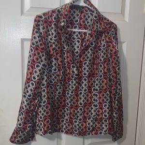 Ann Taylor Print Split Neck Popover